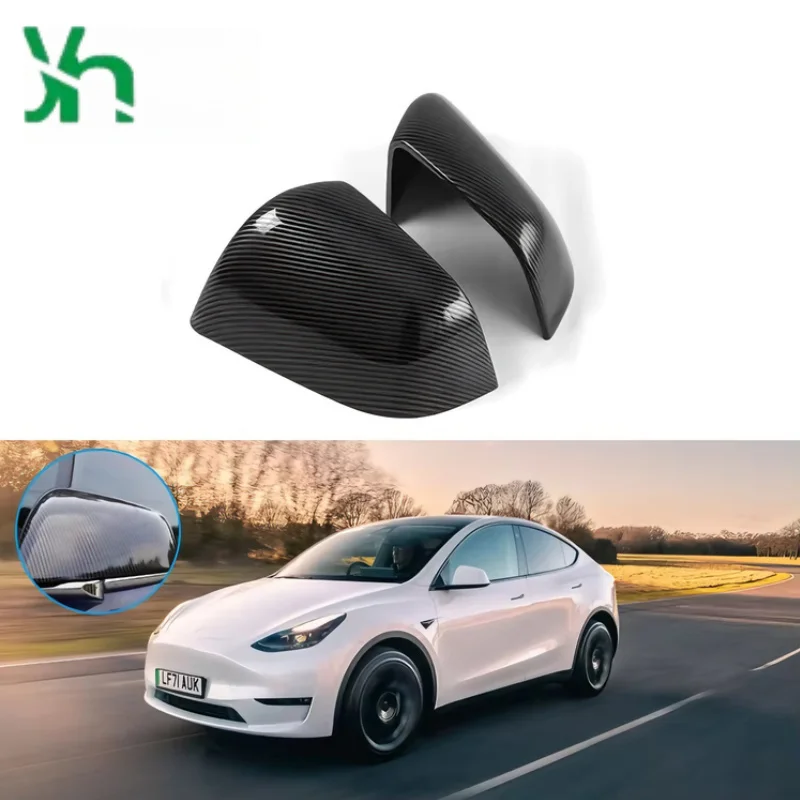 テスラY型カーボンファイバーミラーカバー牛革スタイルの外部アクセサリーに適しています。