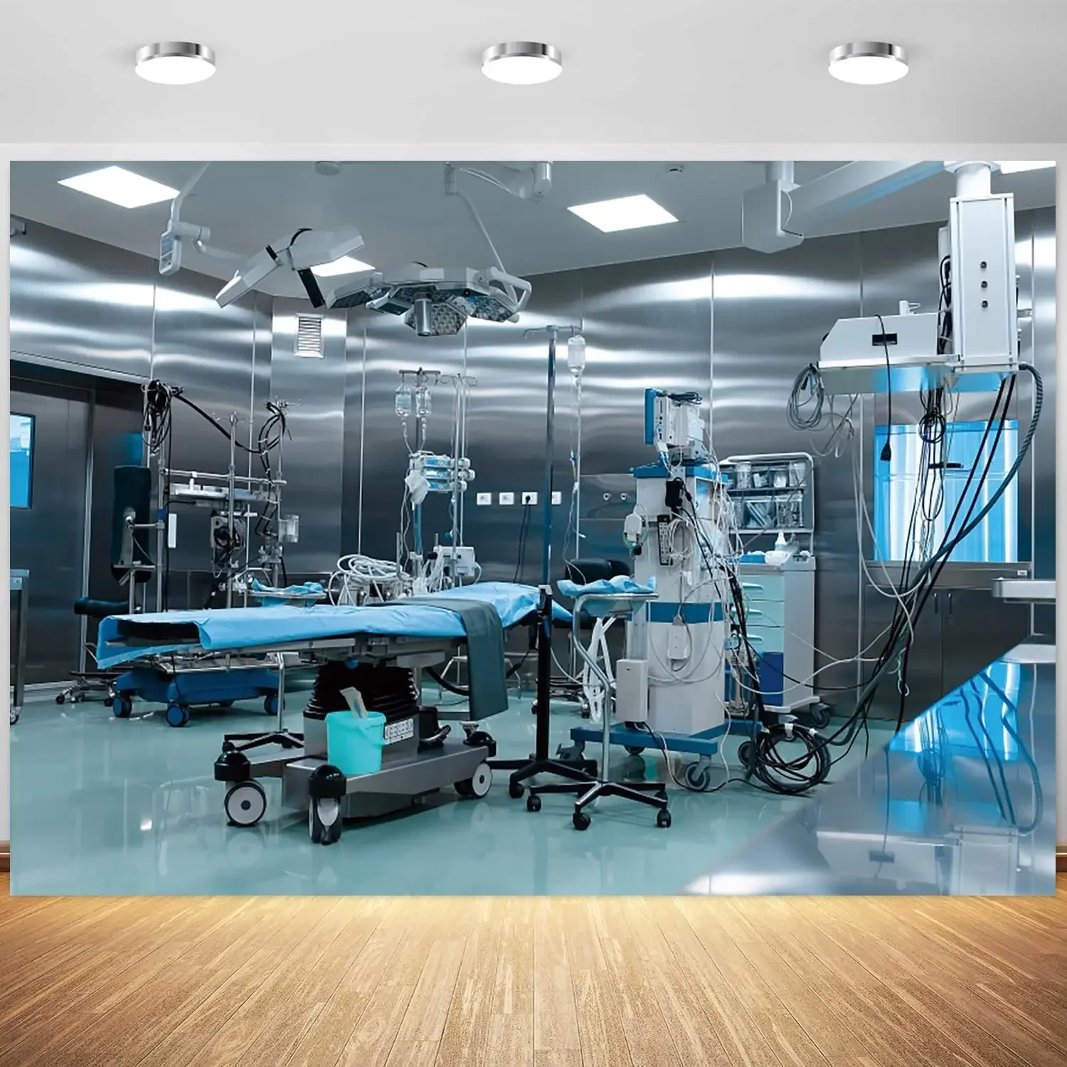 Hospital Backdrop Operating Room Surgery Bed Medical Equipment Doctor Nurse Party photo background photography backdrop