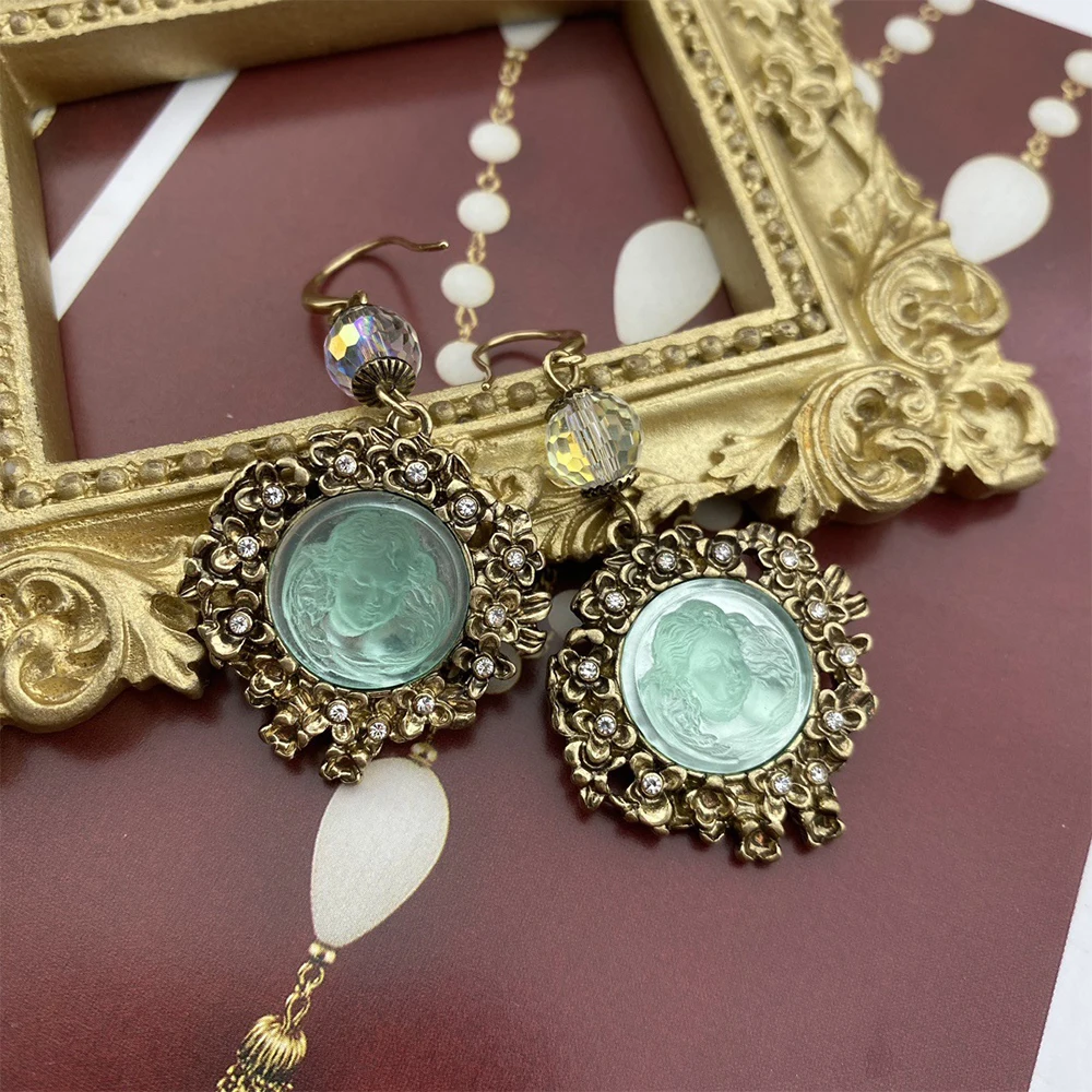 

Fashion Temperament Glass Moonlight Stone Earrings for women's Girl party gift Jewelry wholesale