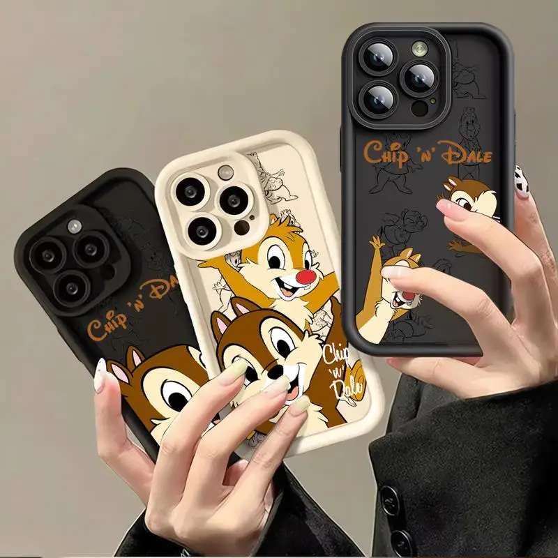 Case For Apple iPhone 11 15 Pro Max 14 Plus 13 12 Shockproof Protective Funda Silicone Phone Cover Disney Chip \'N\' Dale Cartoon