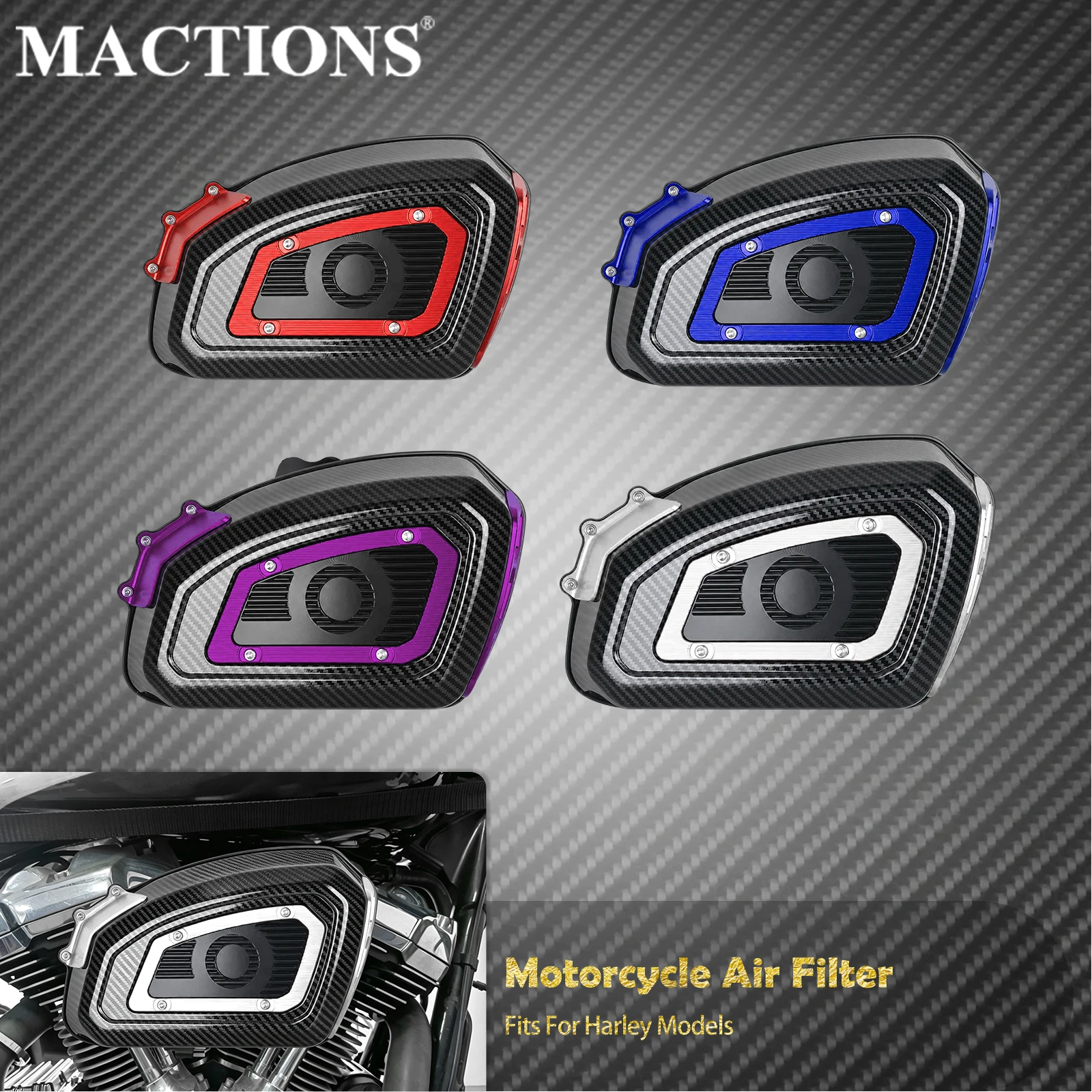 Motorrad-Luftfilter für Harley Softail Low Rider Touring Ultra Limited Trike CVO Street Glide Sportster XL Dyna FXDLS