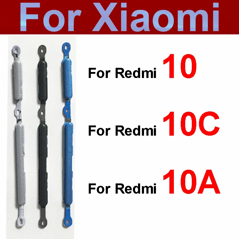 

ON OFF Power Volume Side Buttons For Xiaomi Redmi 10 10A 10C Power Button Volume Control Side Key Button Replacement Repair Part