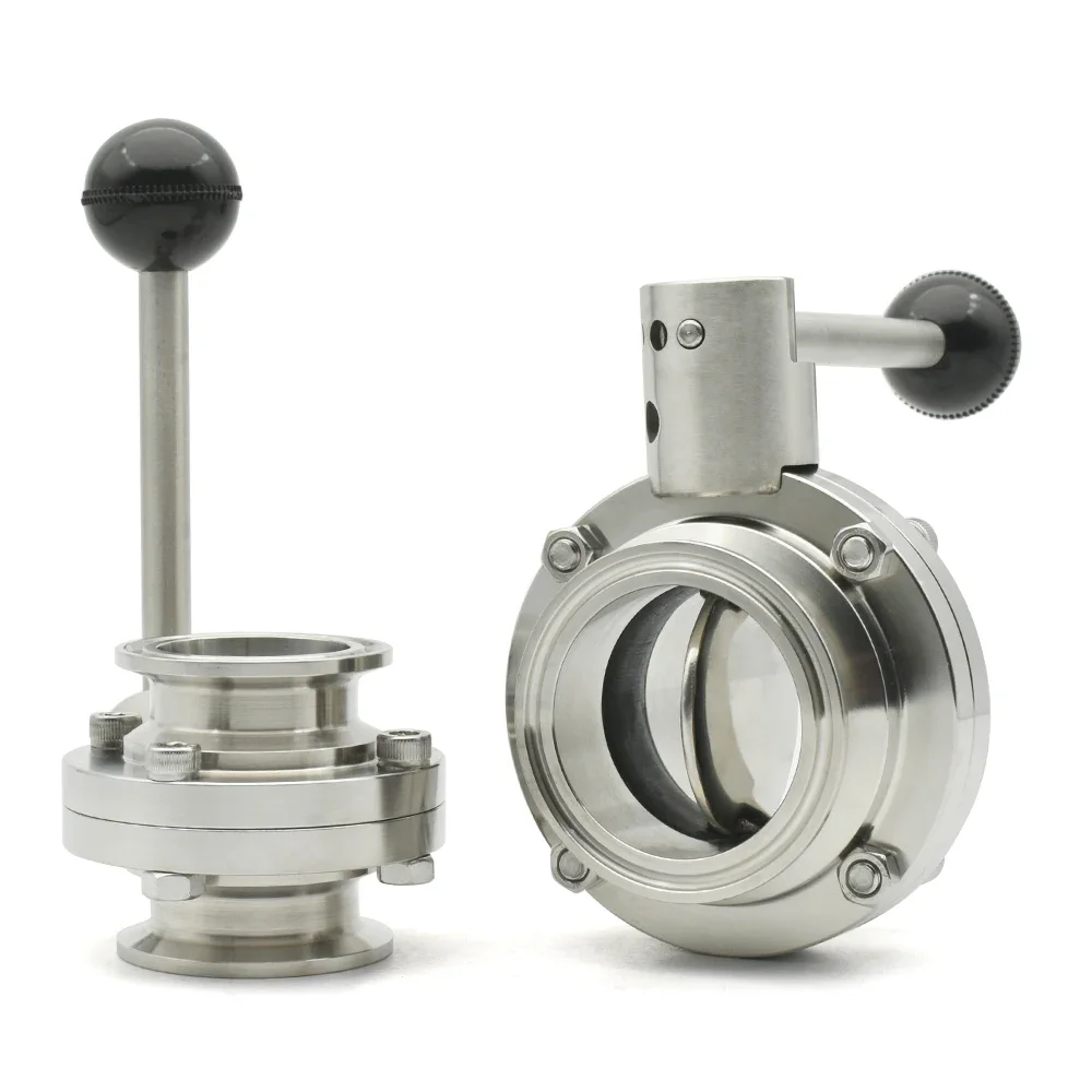 

3/4 "1" 1-1/2 "2" 3 "4" SS304/316L санитарный дроссельный клапан из нержавеющей стали OD50,5/64/119 мм трехзажимный дроссельный клапан