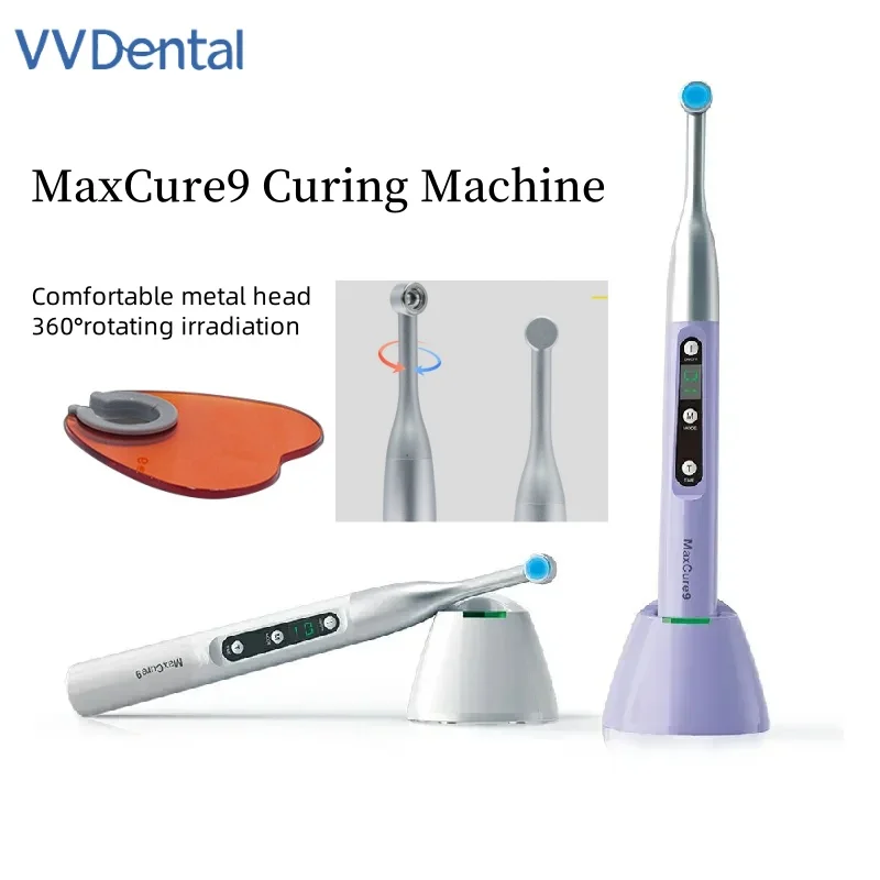 MaxCure9 Dental Drahtlose LED-Härtungslampe Photopolymer UV-härtendes Harzlicht Hochleistungs-2300 mW/cm2 Zahnheilkunde-Härtungsmaschine – Detail 1