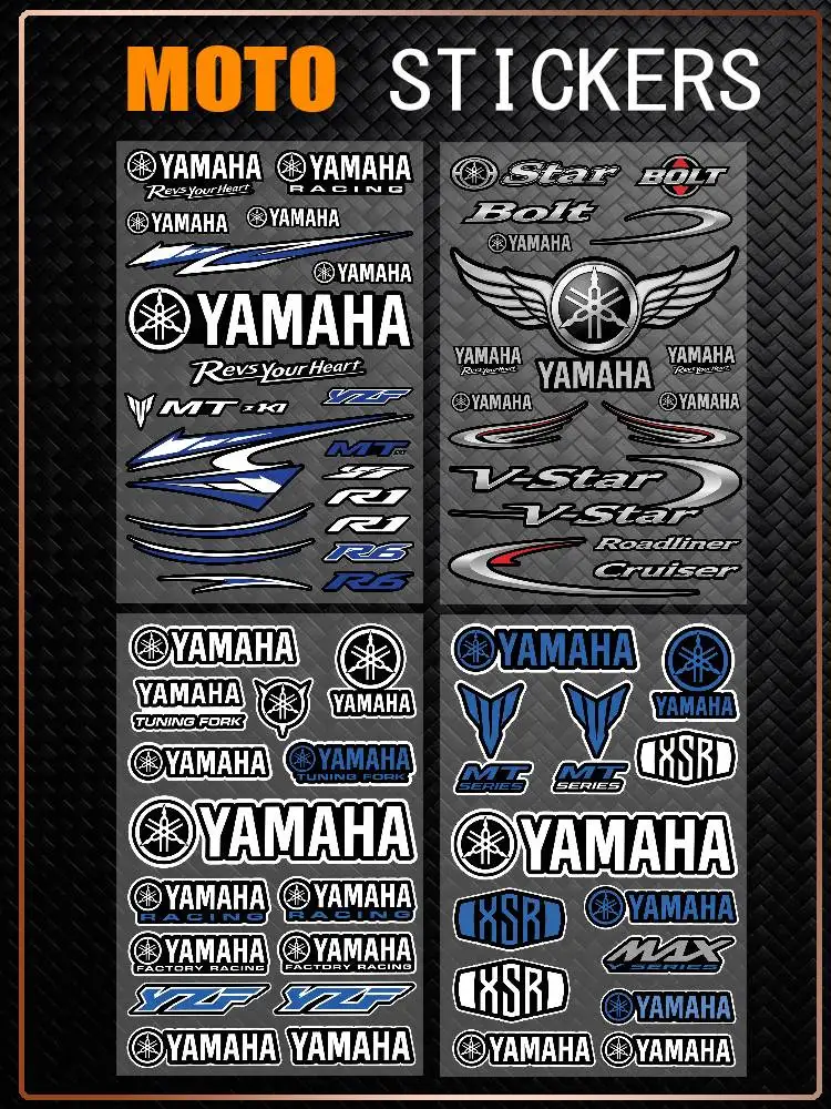 

FOR YAMAHA RACING All Purpose Reflective Waterproof Scratch Blocker Decal Car Bike Helmet Cup Refrigerator Decorative Stickers