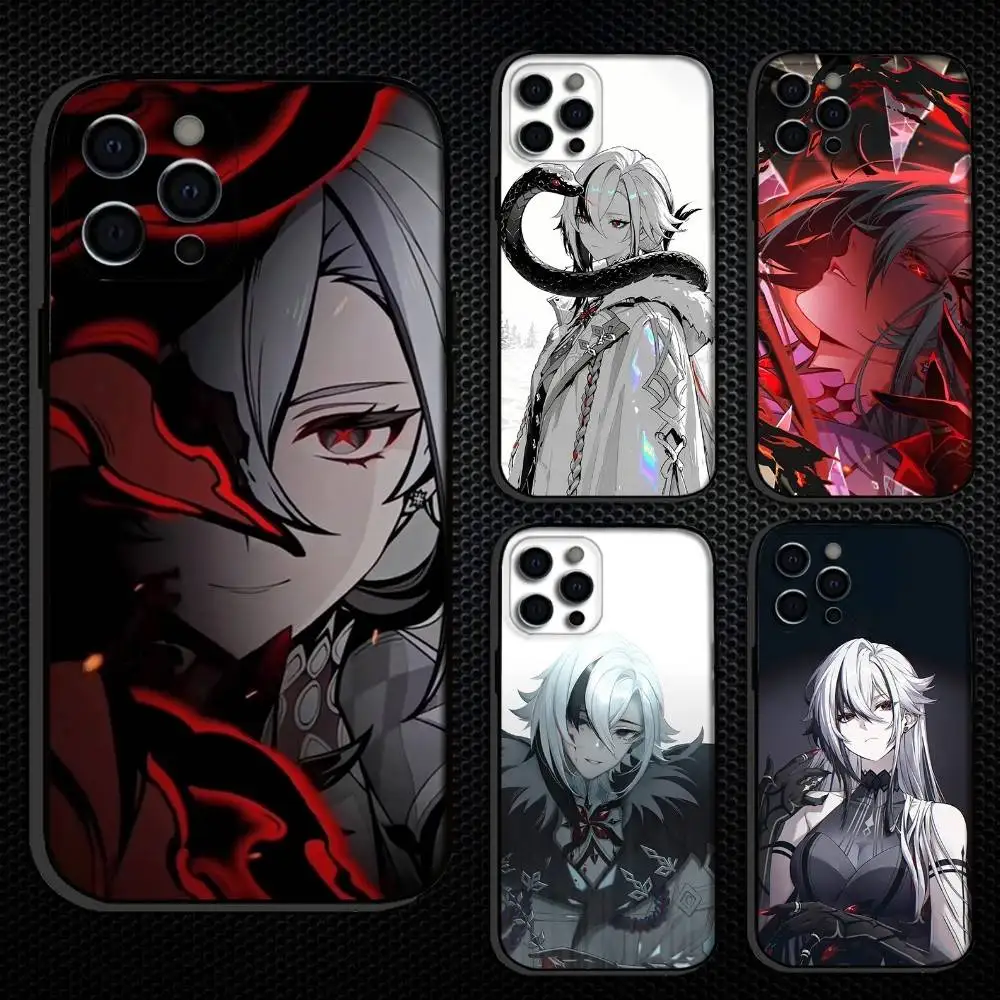 

A-Arlecchino G-Genshin Phone Case For iPhone 16,15,14,13,12,11 Plus,Pro Max, Others Soft Black Cover