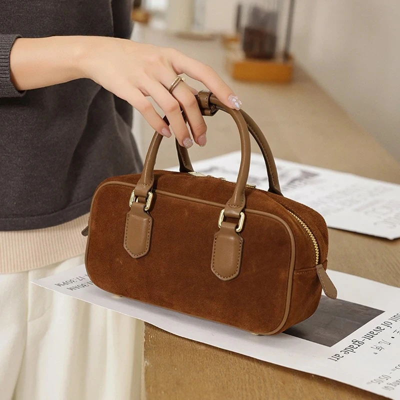 Women's Casual Large Capacity Retro Bag Ladies Cow Genuine Leather Shoulder Bags Female Fashion Trend Soft Cowhide Handbags Lady