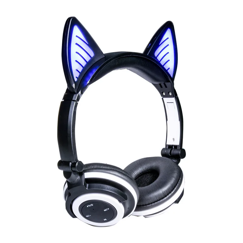 Games Gothic Wireless Headphones Bluetooth Cat Ear Headset Punk DJ Anime Genshin Impact Cosplay Earphone Sci-Fi Technology