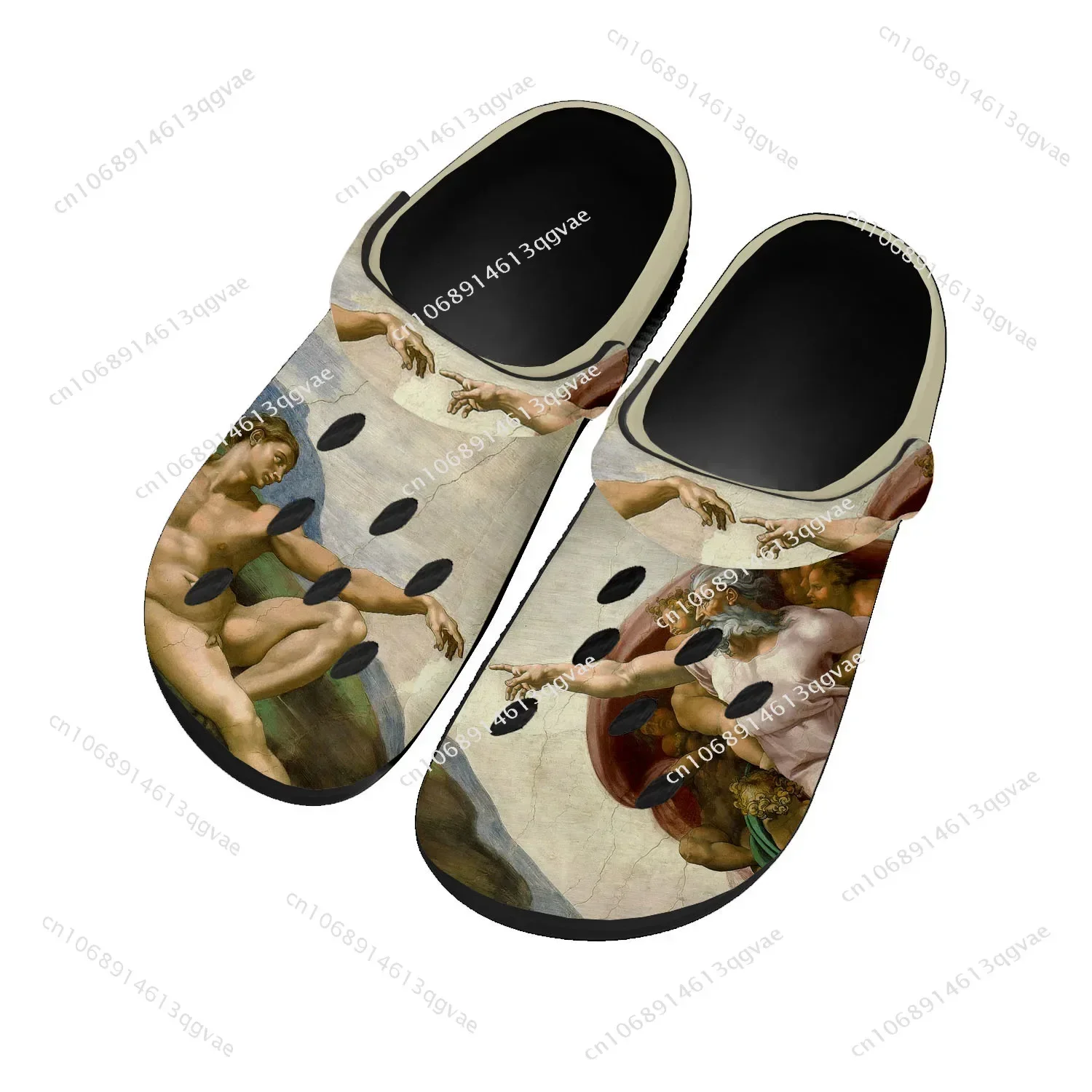 

The Creation of Adam Home Clog Mens Women Youth Boy Girl Sandals Shoes Garden Custom Made Breathable Shoe Beach Hole Slippers