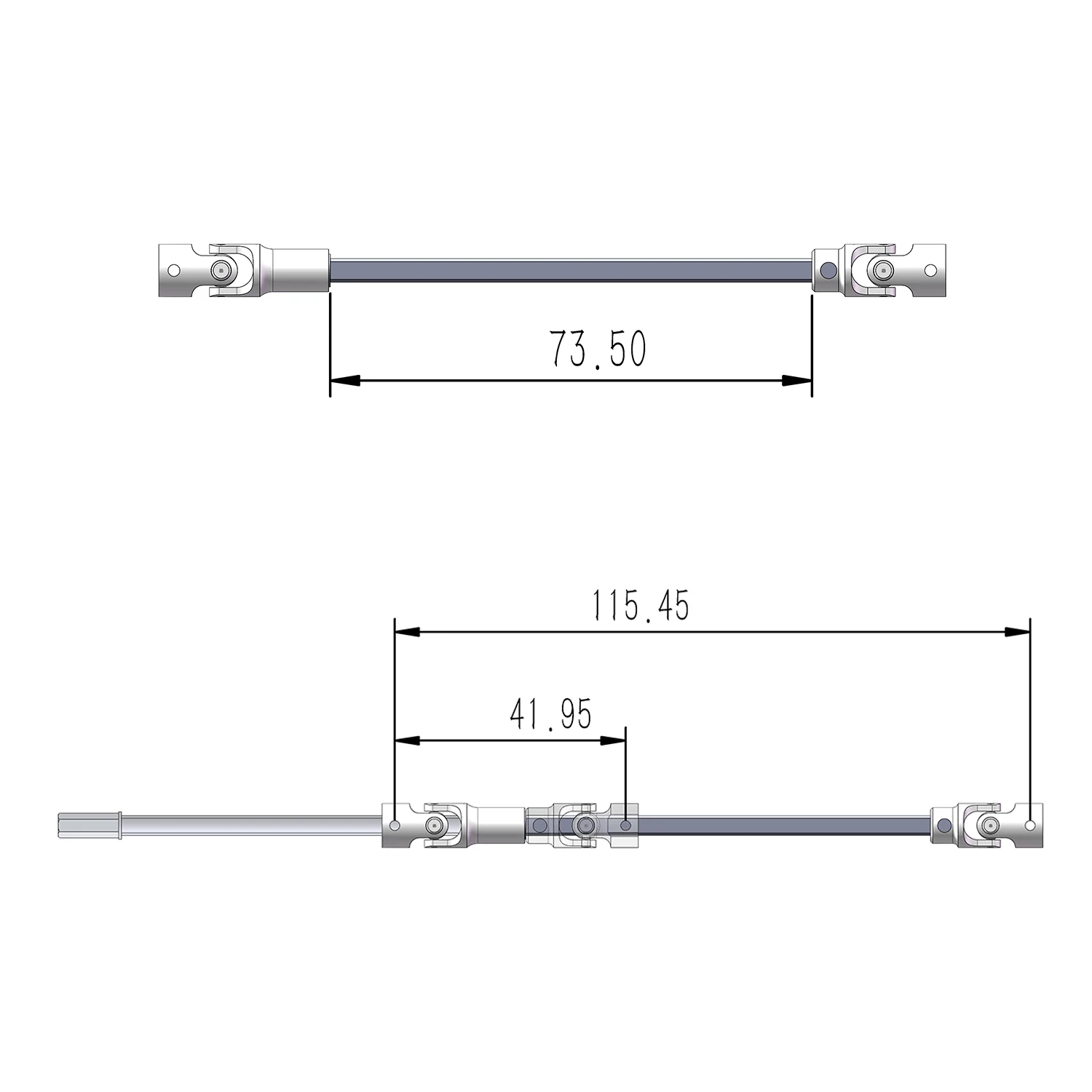 TCRC 115mm GR5 Titanium Cut-to-Length Drive Shaft for 1/18 TRX4M Defender Bronco F-150 High Trail Crawler Truck Upgrade