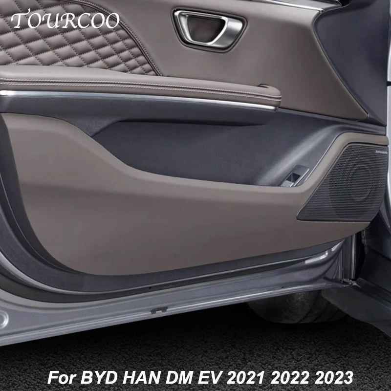 

Для BYD Han EV DMI 2021 2022 2023 Автомобильная дверь защита от ударов панель кожаные автомобильные двери защита от грязи отделка Аксессуары