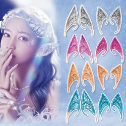 Glitter Latex Ears Anime Angel Devil Cosplay Fairy Elf Ears Masquerade Costumes Props Halloween Christmas Sequins Decoration