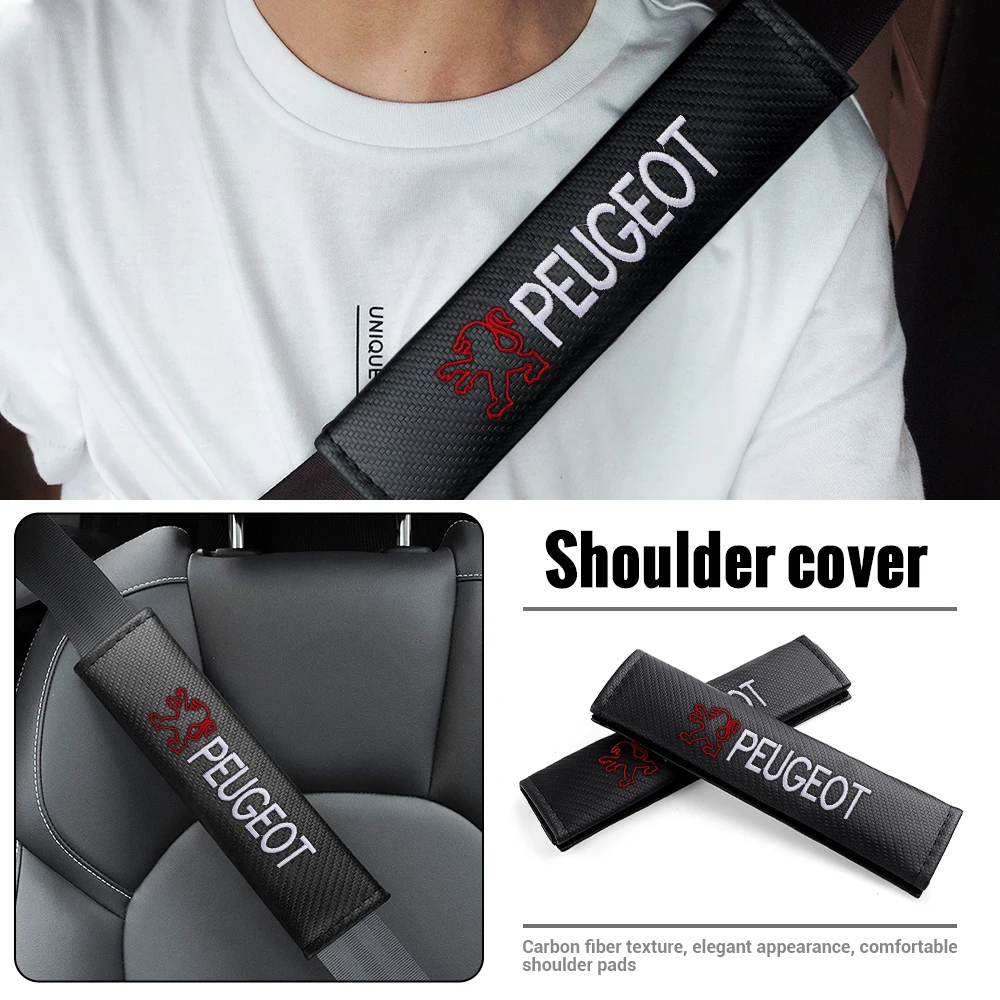 1/2 Uds. Funda para cinturón de seguridad de coche, almohadillas protectoras de hombro para Peugeot 5008 3008 2008 106 107 307 308 206 207 208 Exalt, accesorios para automóviles