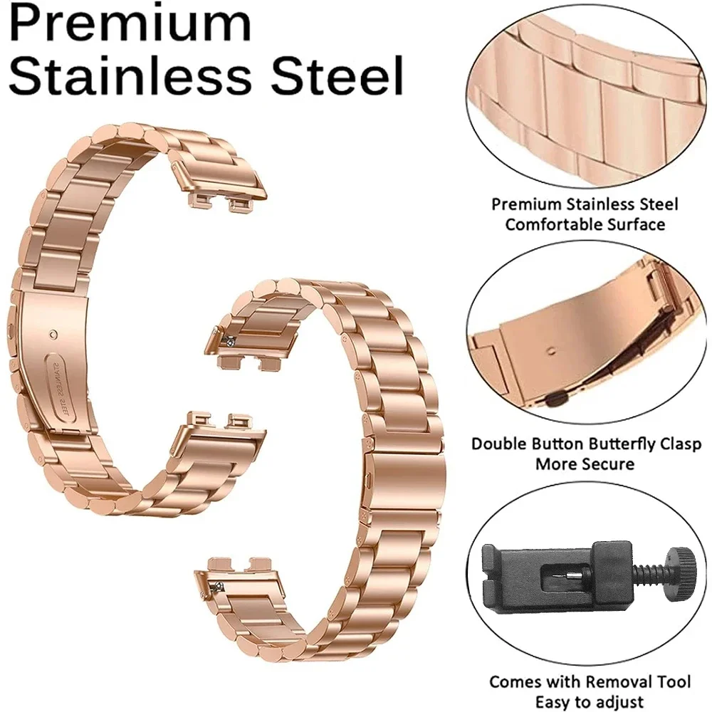 Cinturino in acciaio inossidabile per Huawei Band 10 Accessori per bracciale business per Huawei Band 8 9 Cinturino in metallo sostituibile Correa