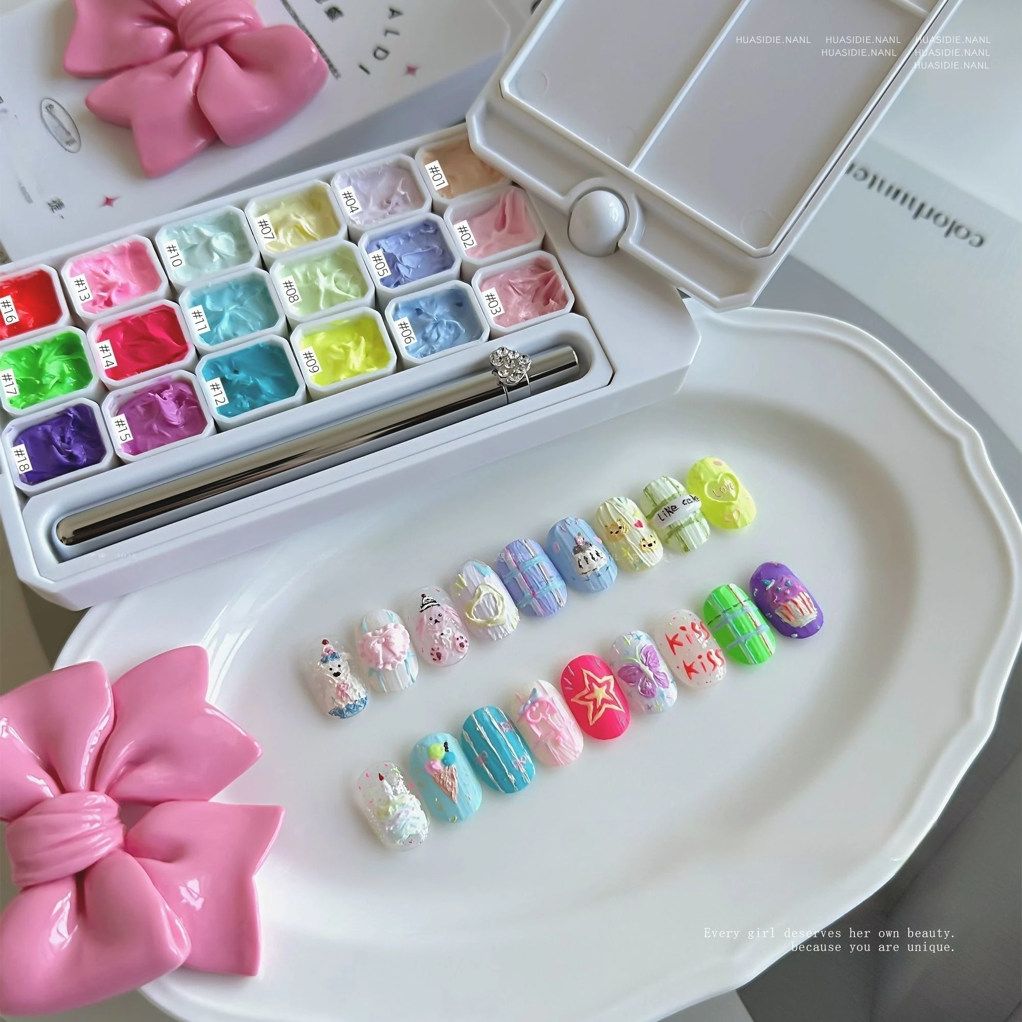 

18 Colors Painting Gel Nail Polish Set Nail and yolly 3D Texture Oil Painting Gel Palette Soak Off UV LED Gel Varnishes Nail Art