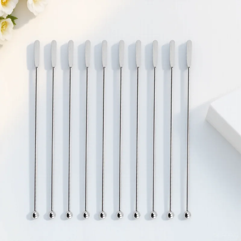 

10pcs Stainless Steel Cocktail Stirrers 19CM Bar Swizzle Sticks Beverage Drink Coffee Bartending Tools Kitchen Bar Supplies