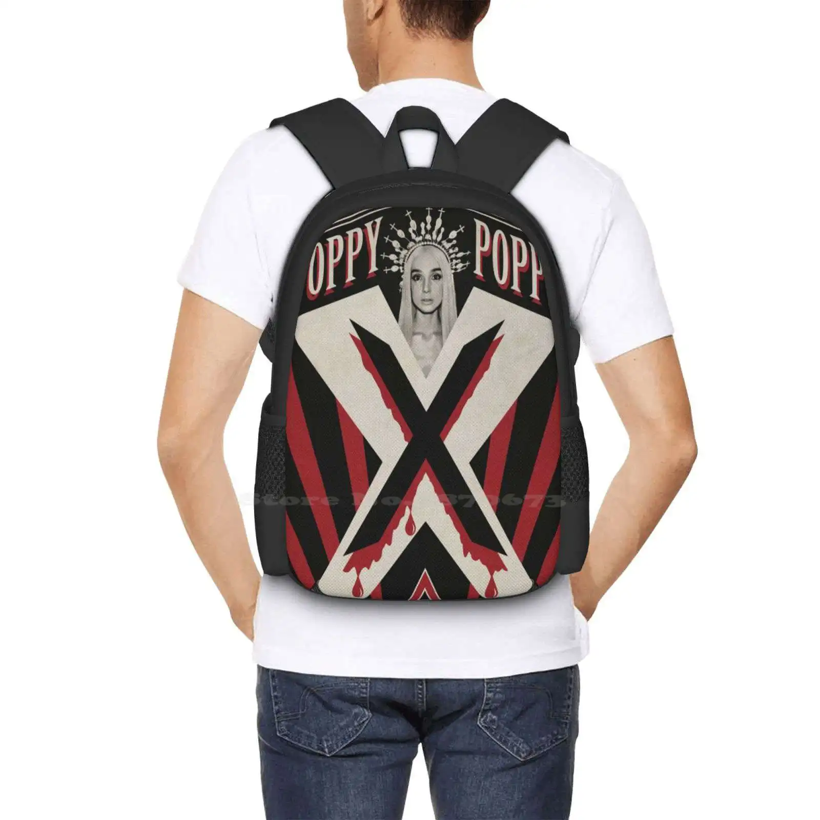 Am I A Girl Large Capacity School Backpack Laptop Bags Singer Metal Musician Industrial Cakdms Poppys Cute Tour Concert