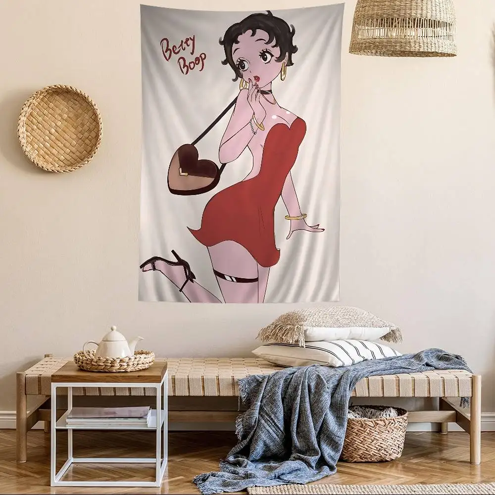 B-Betty-Cute-Boops Tapestry Art Printing Japanese Wall Tapestry Anime Wall Hanging Home Decor