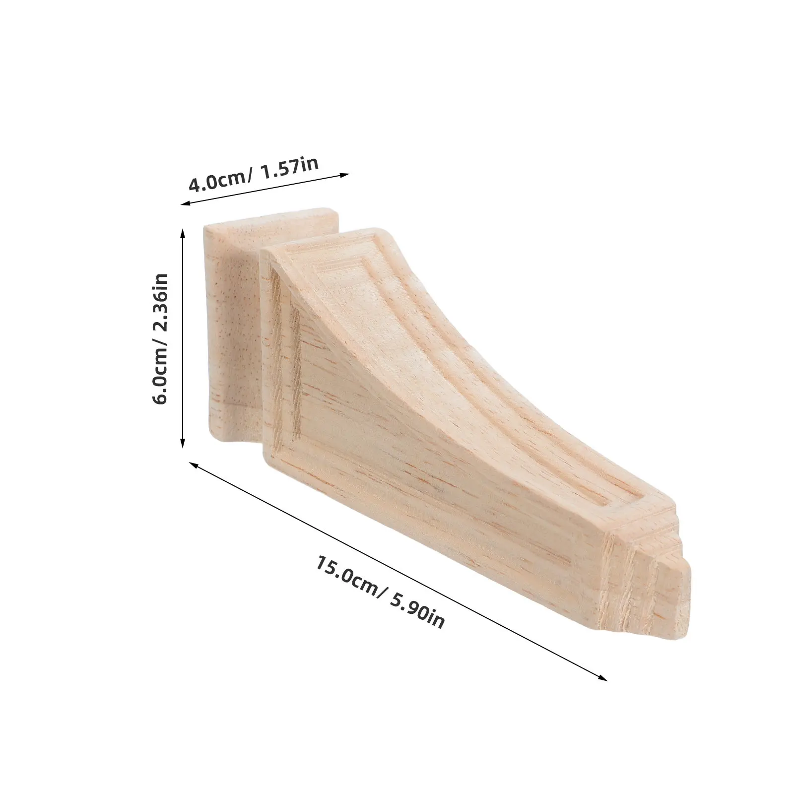 Wood Corbel Shelf Bracket Traditional Unpainted Wood Corbel Supports Doorway Countertops Cabinet Furniture 6x2.4x1.6 Rustic