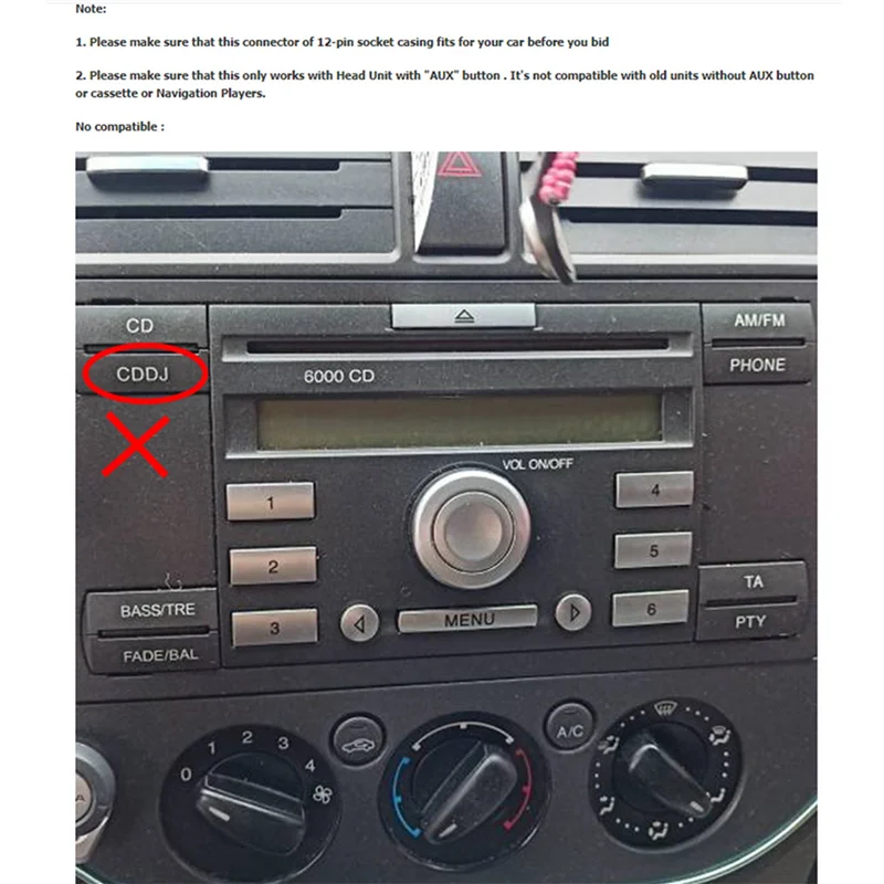 

Автомобильный Bluetooth-адаптер для Ford Fiesta, Focus, Mondeo, Kuga, Sony 6000CD, для потоковой передачи музыки