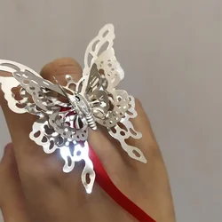 Anime Tian Guan Ci Fu Hua Cheng Xie Lian Cosplay Ring Heaven Official's Blessing Unisex Adjustable Butterfly Rings Jewelry
