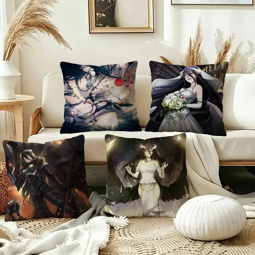 Anime Albedo Overlord Cushion Cover Inches Farmhouse Decor Home Throw Pillow Covers for Couch Decorations