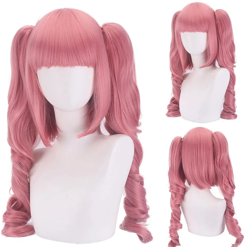 Perona Cosplay Wig Anime Pink double curly ponytail Temperature Hair Strands Performance Halloween For Women sf/1