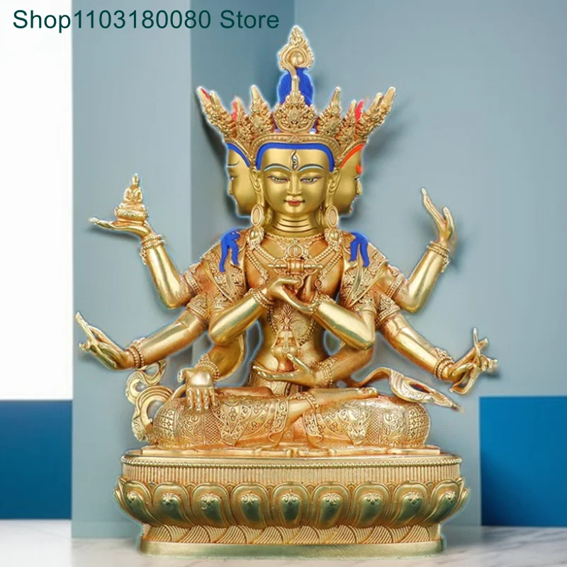 Copper gilding usnisa vijaya buddha statue Tibet buddhism Ushnisha Vijaya Namgyalma sculpture, Large size,45cm,31cm,21cm