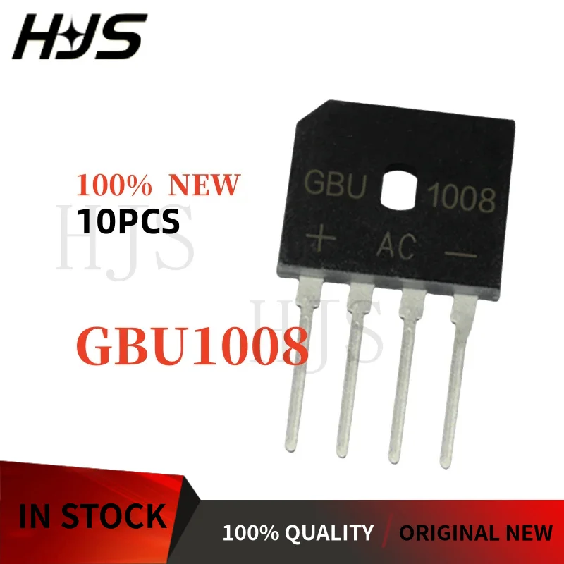 10PCS 100% NEW and Quality GBU1501 GBU1502 GBU1504 GBU1506 GBU1004  GBU1006  GBU1008  GBU1010 Rectifier bridge stack flat bridge