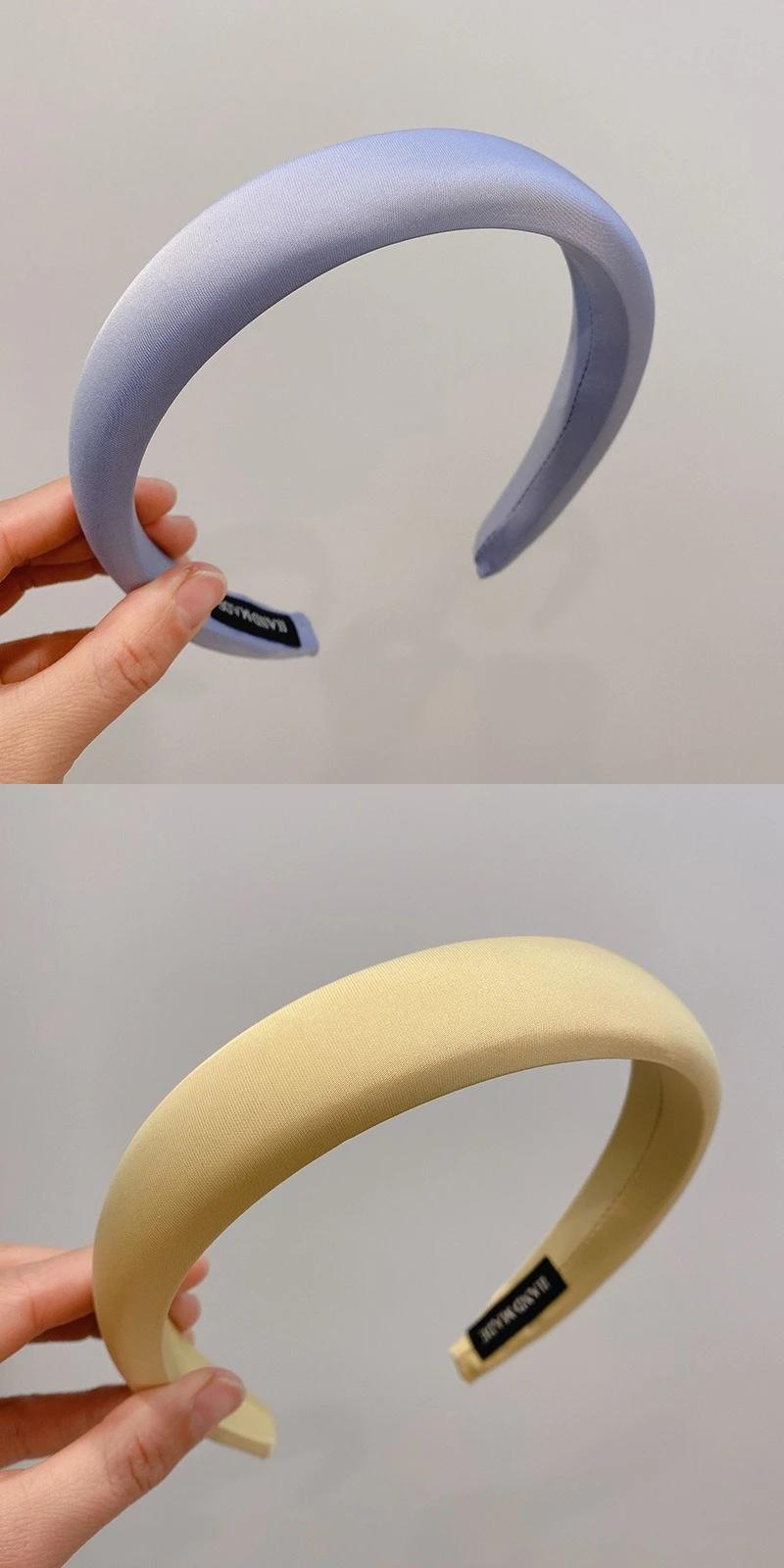 3 cm breites Schwamm-Haarband für Mädchen, Frühling/Sommer, Satin, grün, einfarbig, Stirnband, Frucht-Farben, Diademas, Haarbänder für Damen, Kopfband – Detail 12