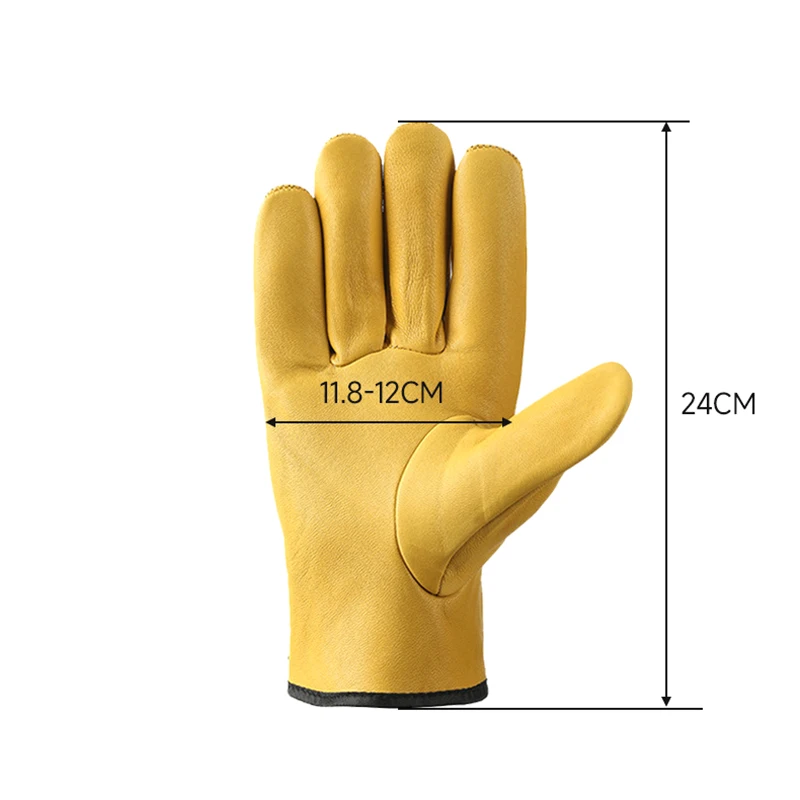 Work Gloves Sheepskin Leather Workers Work Welding Safety Protection Garden Sports Moto Driver Welder Wear-resistant Gloves