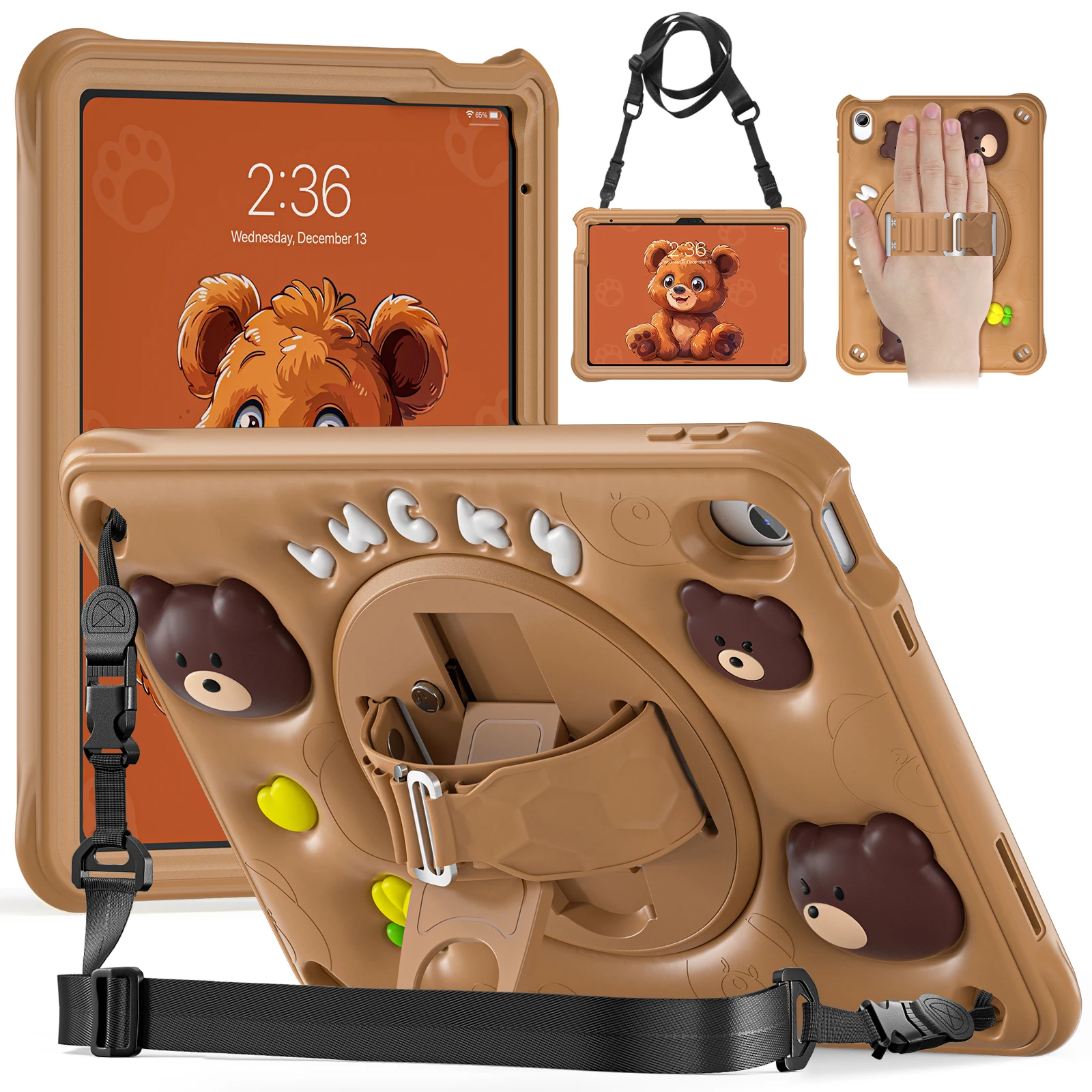 

For iPad 10th generation Case 2022 10.9 inch Kids Stand Cover for iPad A16 2025 11th Generation Cartoon Case with Shoulder Strap