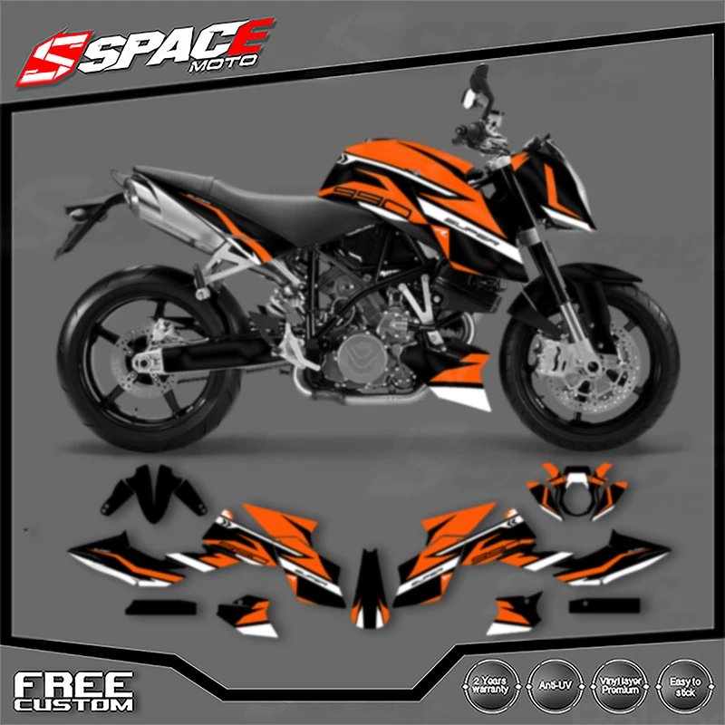 الفضاء مخصص للدراجات النارية الرسومات ل KTM 2005-2016 سوبر ديوك 990 2007-2013 DUKE 990R ملصقات مصورة أطقم 005