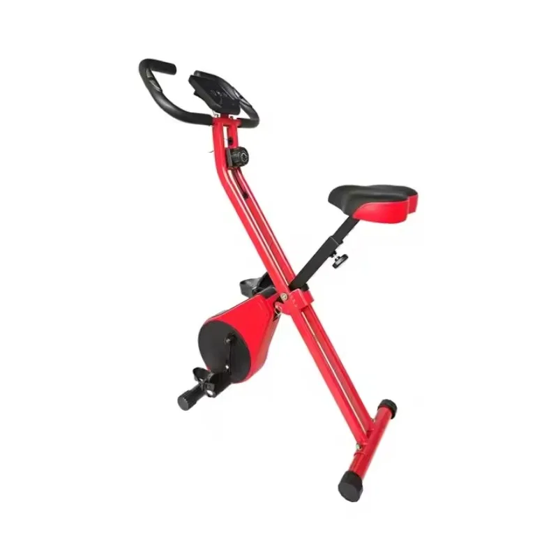 Home Adjustable Folding Stationary Cardio Magnetic Exercise Bike, Smooth-Operating Flywheel