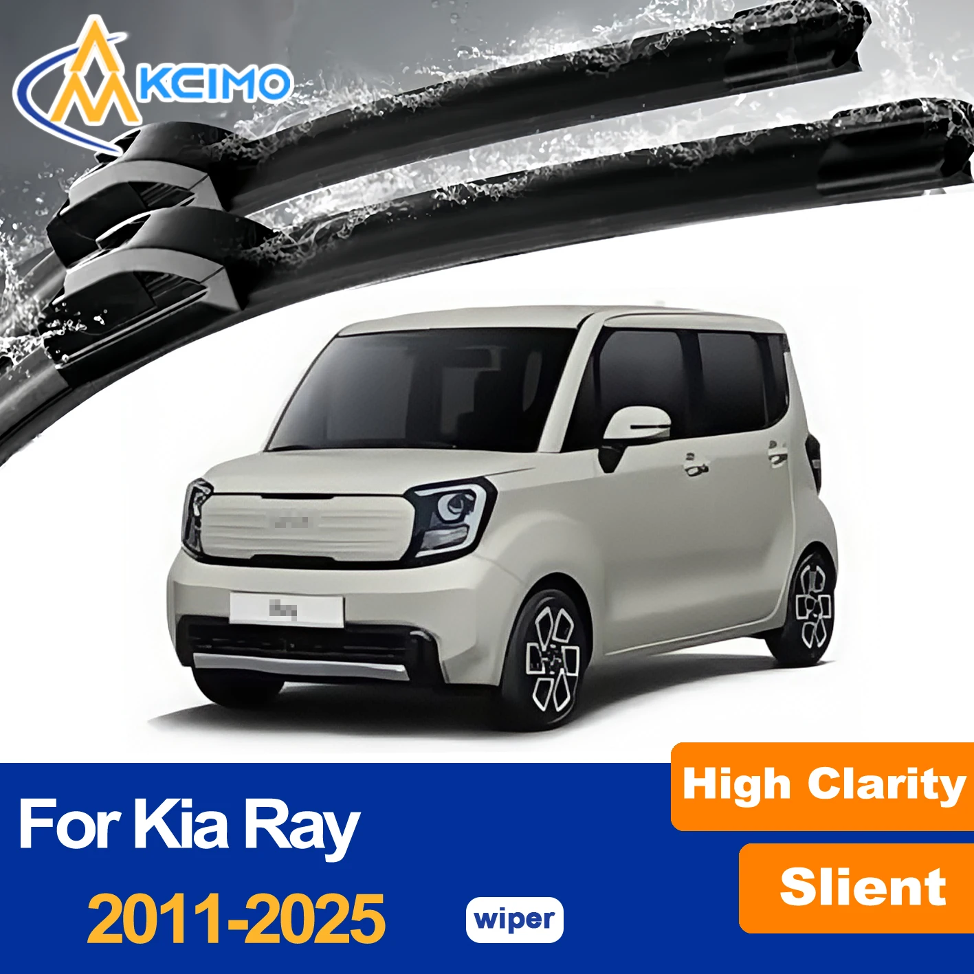 

Front Windshield Wiper Blades For Kia Ray 2011-2025 Premium Rubber Replacement All-Weather Rain Wiper Blade Set