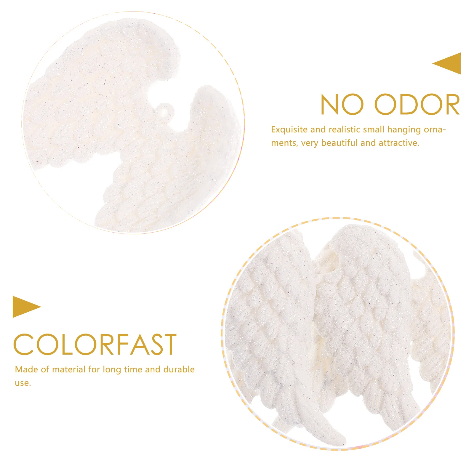 

3Pcs Christmas Tree Pendant Angel Wings Ornament Realistic Hanging Decoration for Living Room Office Party Christmas Decor