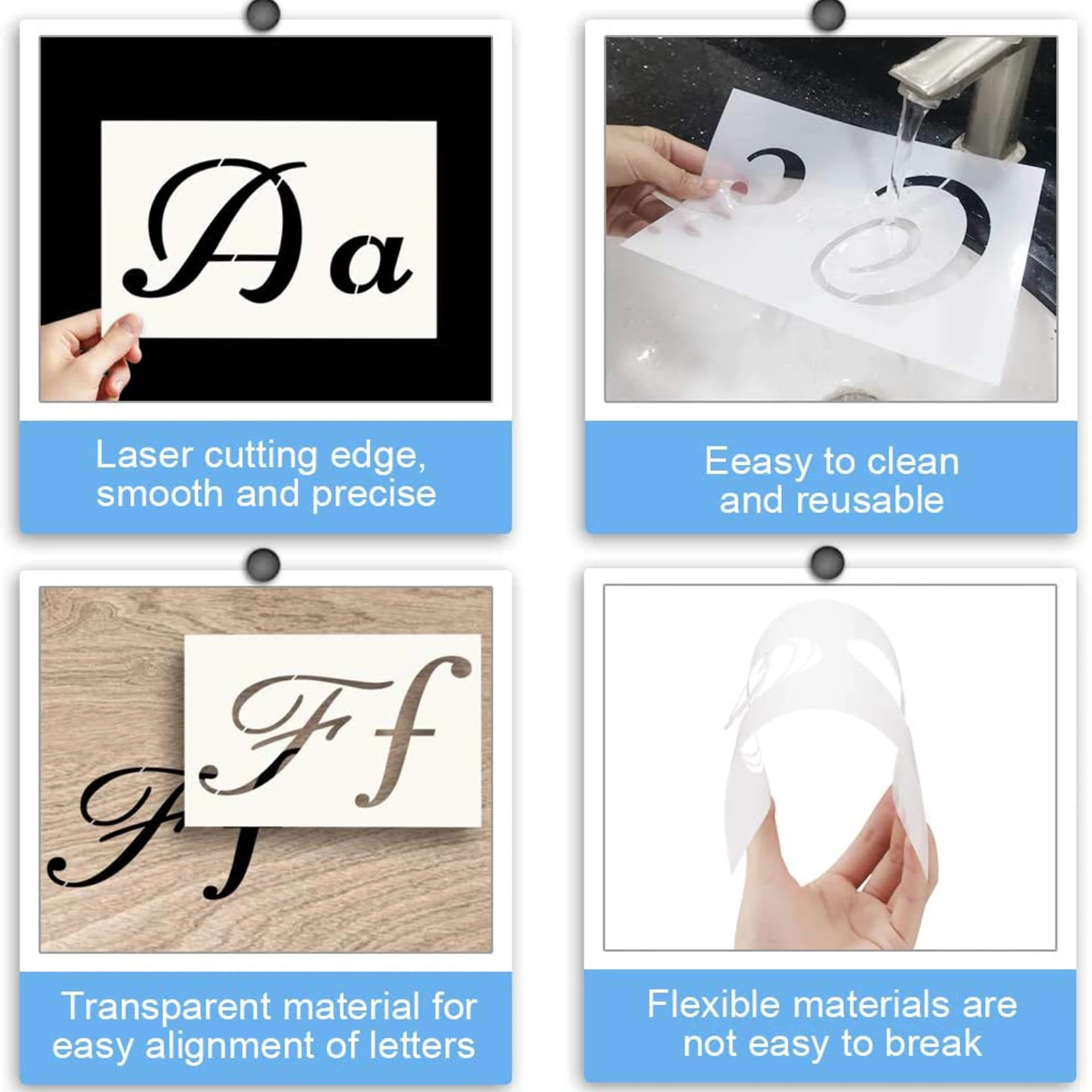 

Drawing Alphabet Painting Template Plastic Stencils Letter Child Small for