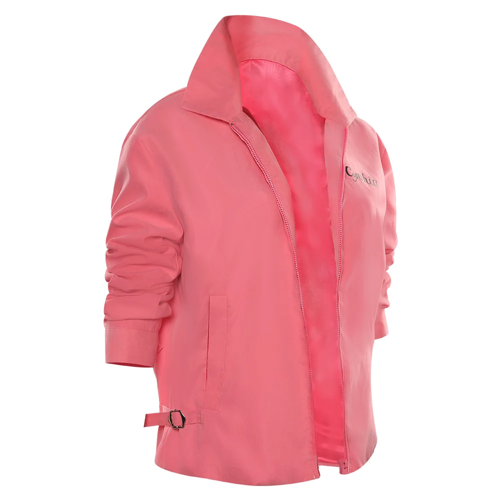 Disfraz Retro de fantasía para mujer, chaqueta de Cosplay de grasa, traje de fiesta de Carnaval de Halloween, abrigo rosa para mujer adulta