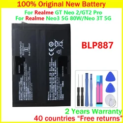 New Original BLP887 Battery For Realme GT Neo2 GT2 Pro Neo3 5G 80W Neo 3T 5G RMX3370 RMX3301 RMX3300 With Free Tools