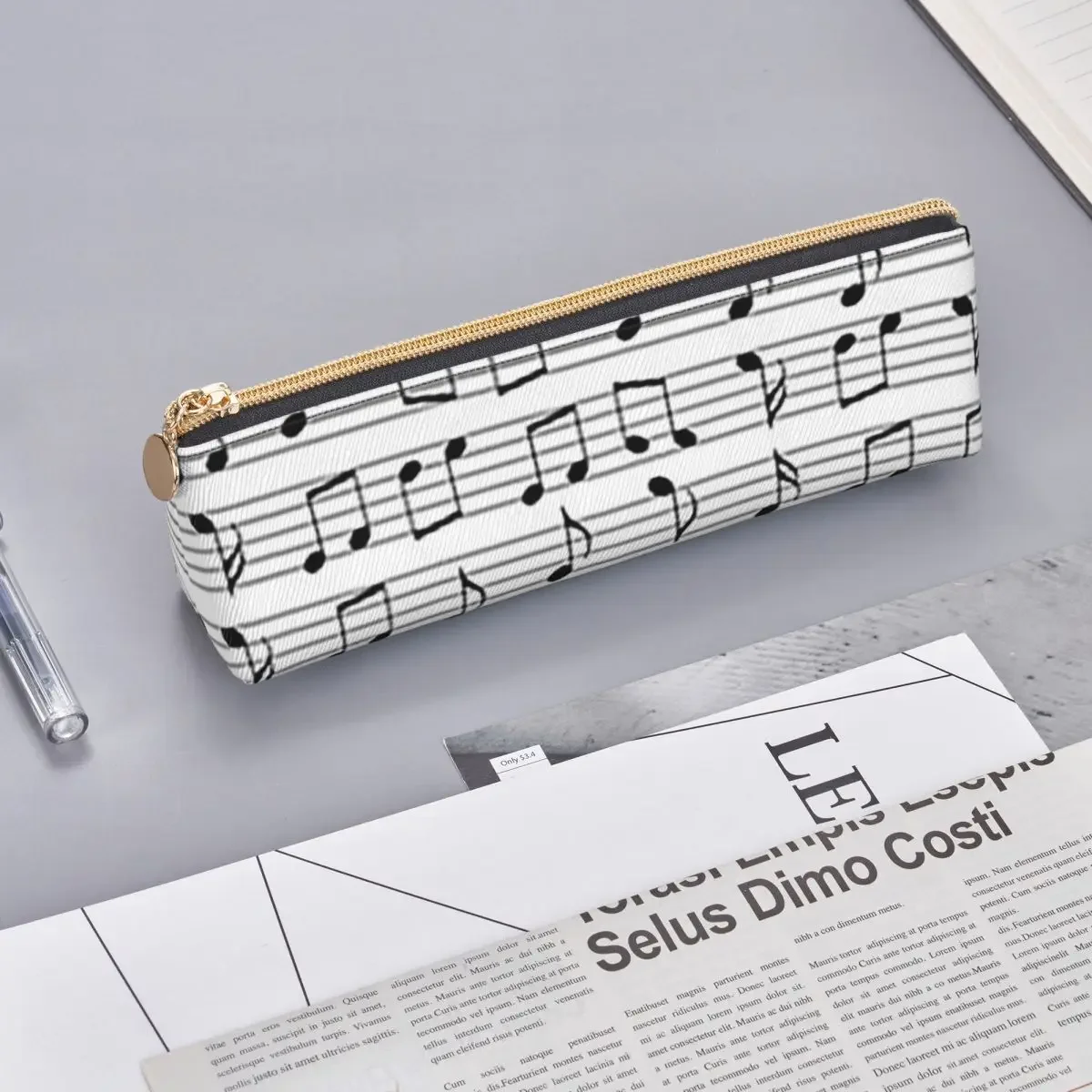 Abstract Piano Keys With Musical Notes Pencil Case for Boy Girl School Pen Box Pencil Bag Stationery Supplies Pen Holder Bag