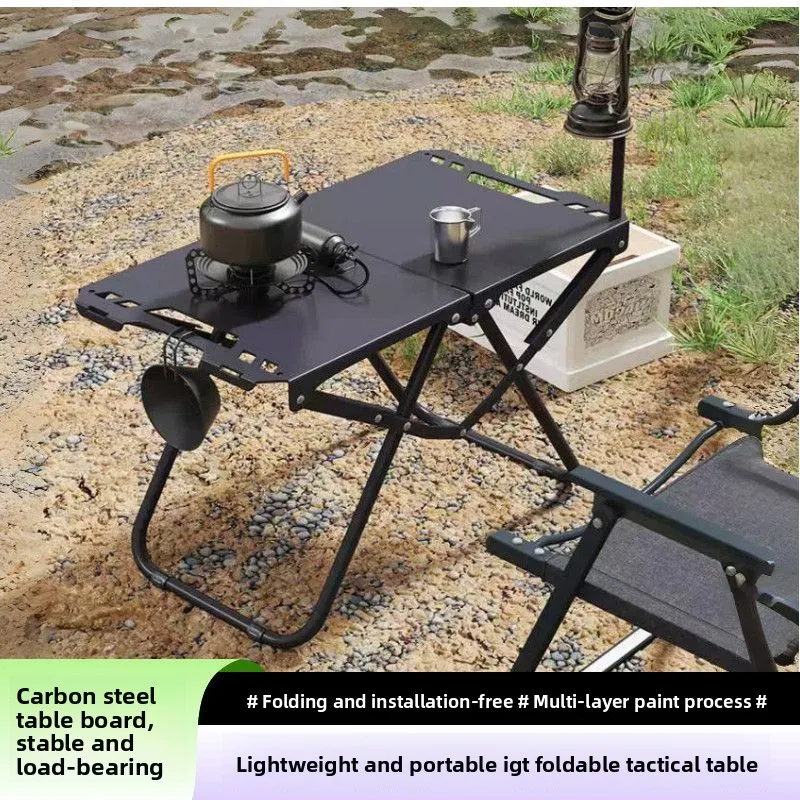 

Instant Camping Table - Lightweight Aluminum Tactical Table for Outdoor Picnic, BBQ&Travel, Portable Folding Desk with Carry Bag