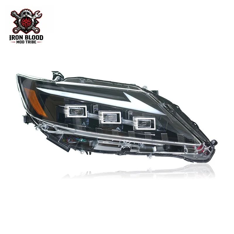 Suitable for 2013-2014 Lexus ES headlight assembly, modified to three-eye LED matrix style, from old model to the new flowin