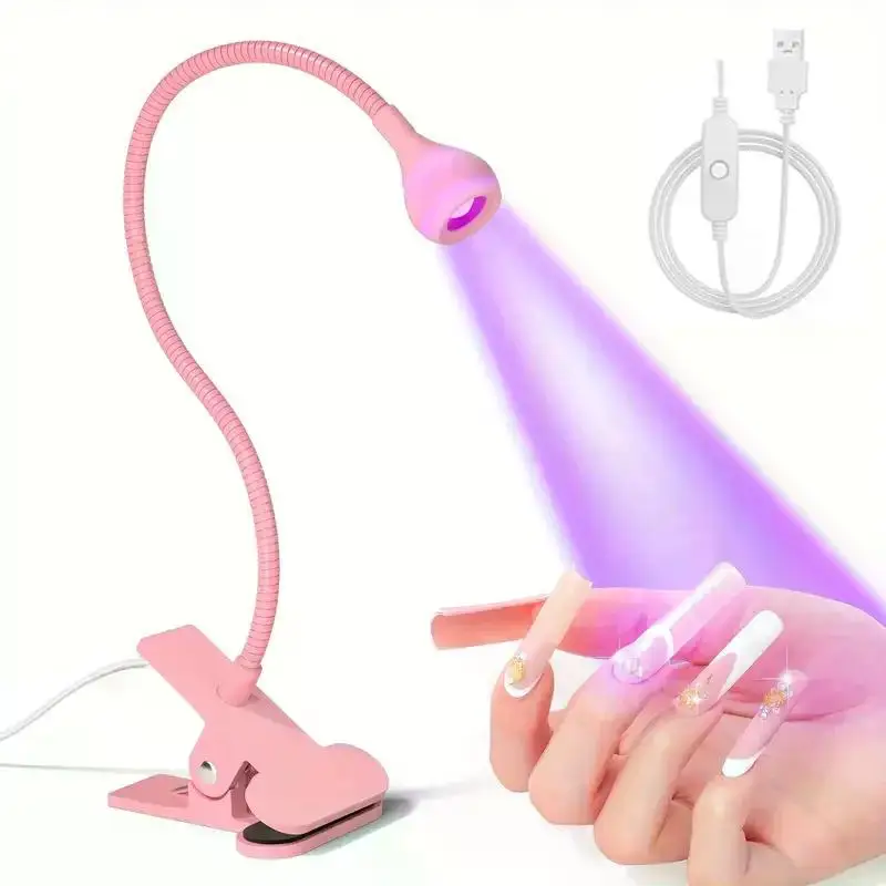 Secador de uñas de 395nm, lámpara UV para uñas, longitud de onda, escritorio con Clip, Mini USB para uñas de Gel, herramientas de salón de manicura