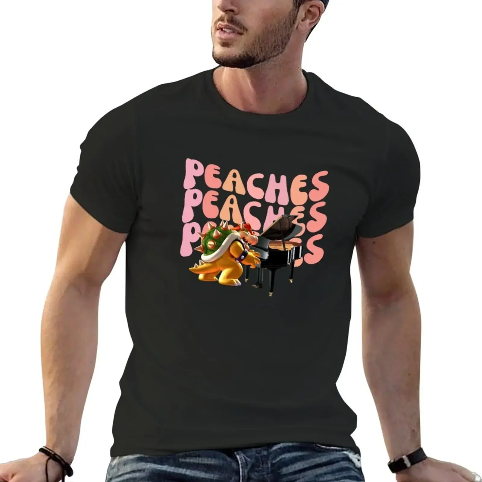 

Peaches T-Shirt oversized graphic tee anime figures sweat black t-shirts for men