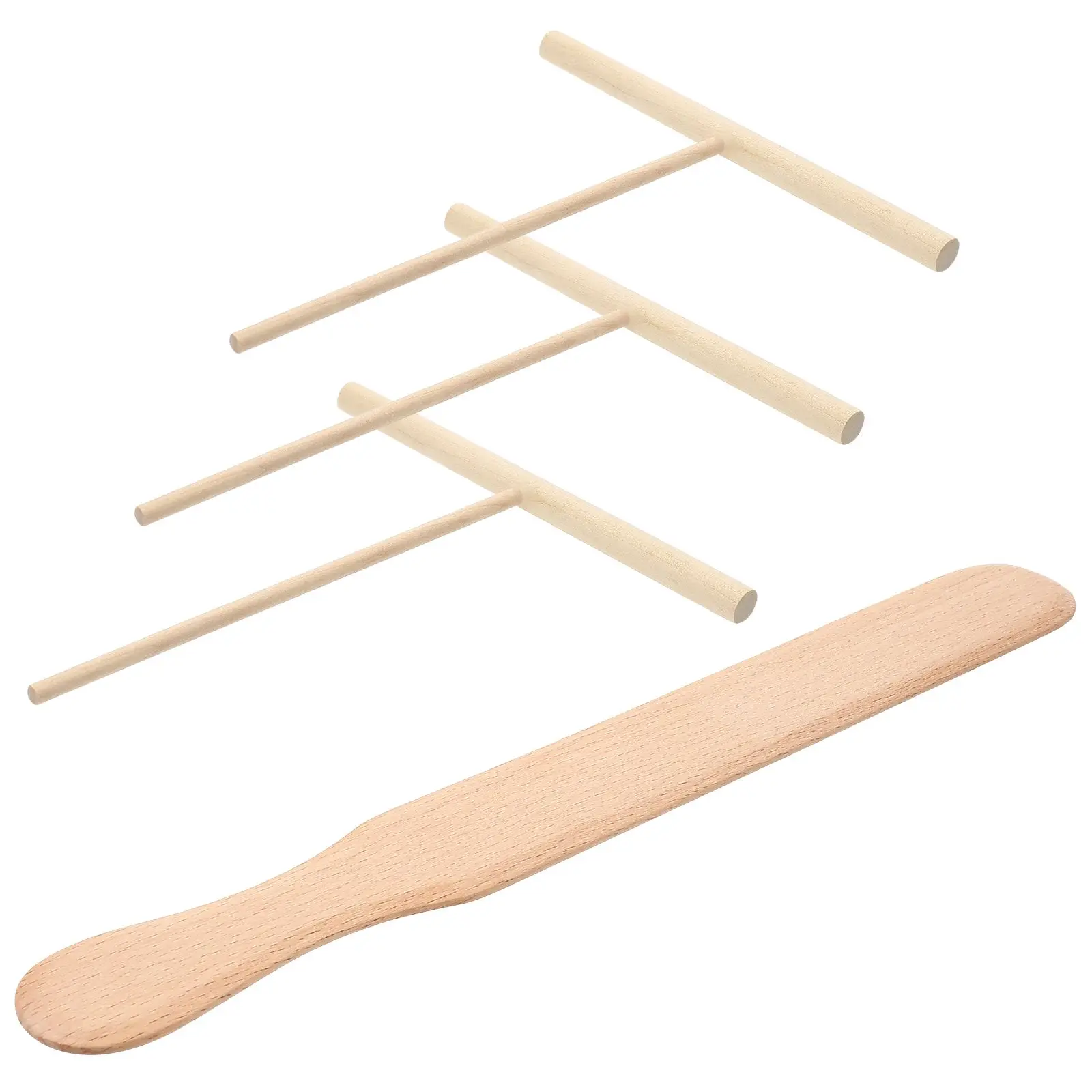 

Pancake Wooden Rake Crepe Spreader Tool Spatula Kit Maker Tortilla Cooking Utensils Non Stick Safe Easy Clean Lightweight