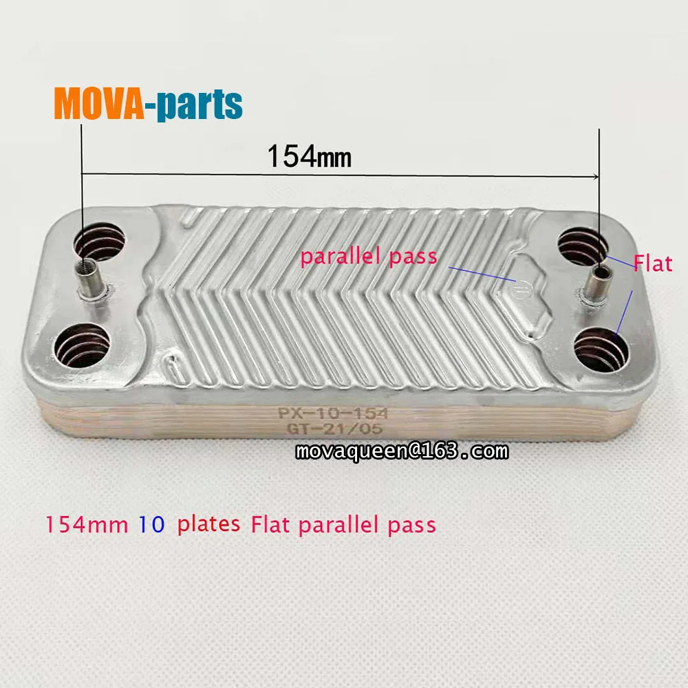 Gas Boilers Accessories Heat Exchanger Secondary Heat Exchanger 154mm 10 Plates Heat Exchanger For Vaillant Beretta Gas Boilers