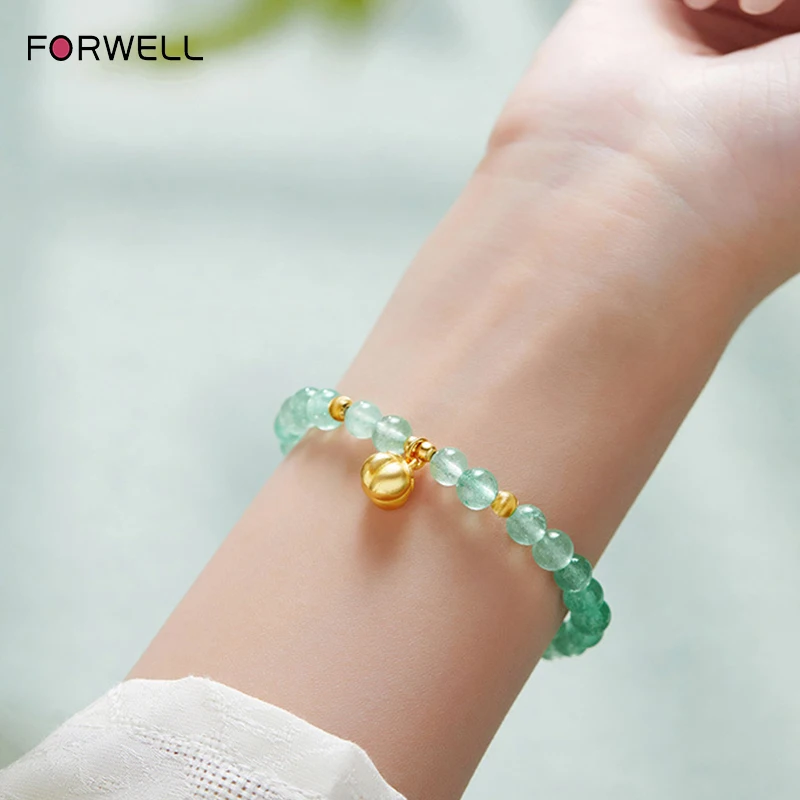 

FORWELL браслет из зеленого хрусталя с бусинами, минималистичный дизайн, высококачественные женские украшения, подарок на день рождения, свадьбу для подруги