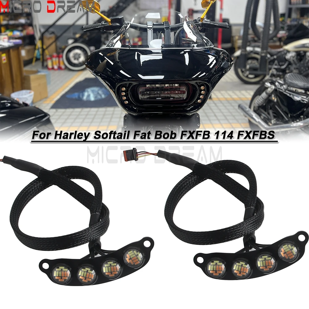 

Motorcycle 23mm Eagle Eye Lights LED Turning Signal Light Running Driving Lamp For Harley Softail Fat Bob 114 FXFBS 2018-2024