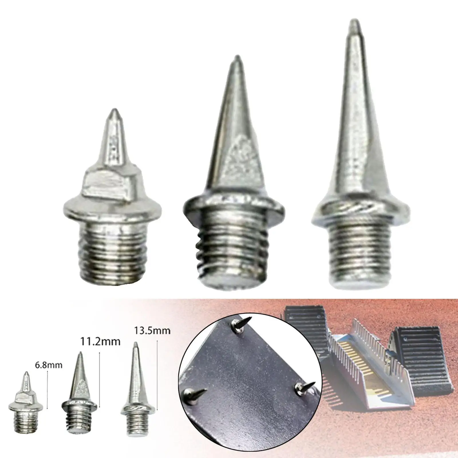 12x Boot Block Spikes, tacchetti a pedale Sprinter Boot Block Spikes punte di ricambio in acciaio punte a binario per