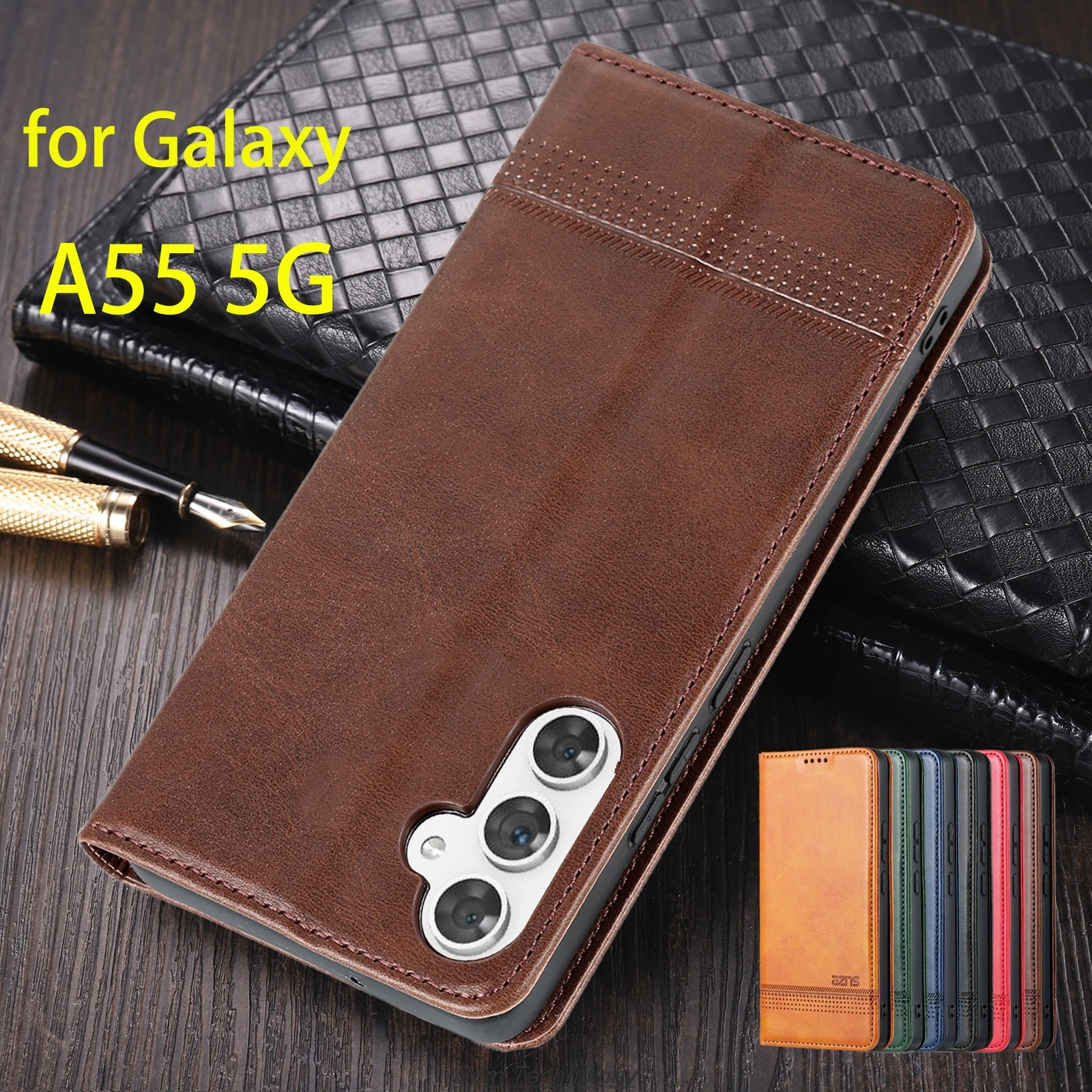 

Deluxe Magnetic Adsorption Leather Fitted Case for Samsung Galaxy A55 A56 A57 5G Flip Cover Protective Case Capa Fundas Coque